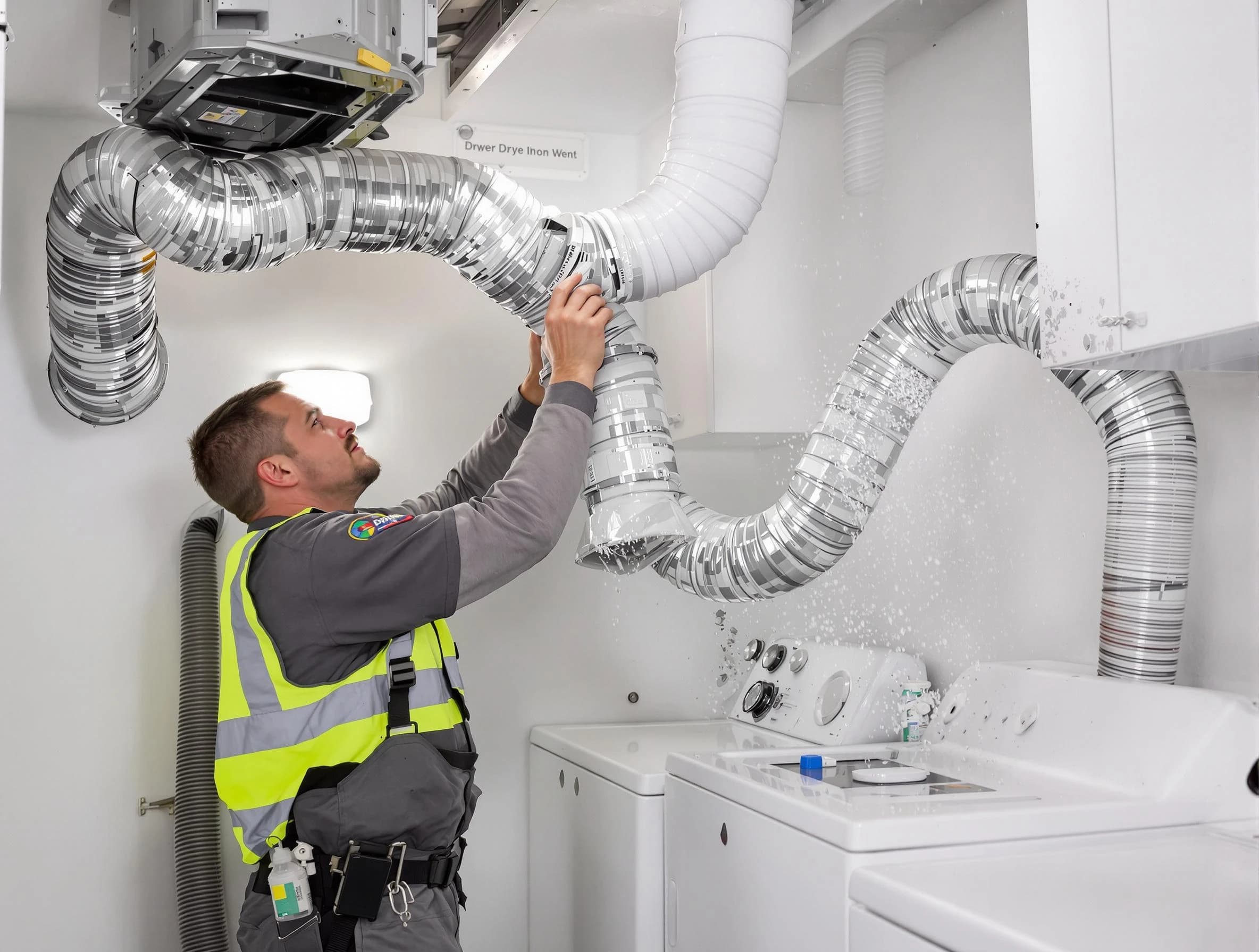 Chandler Dryer Vent Cleaning technician performing detailed dryer exhaust vent cleaning at a home in Chandler