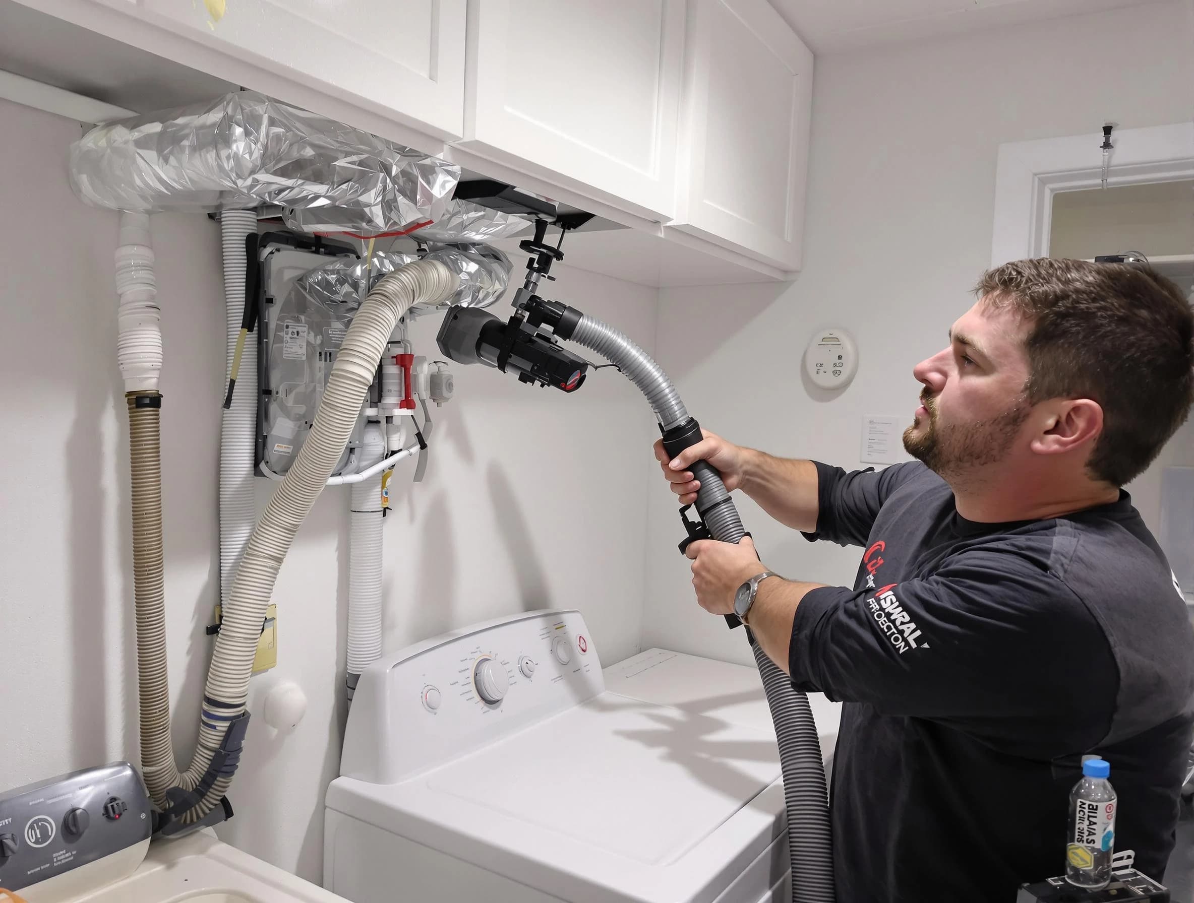 Chandler Dryer Vent Cleaning certified technician performing safety-focused gas dryer vent cleaning in Chandler