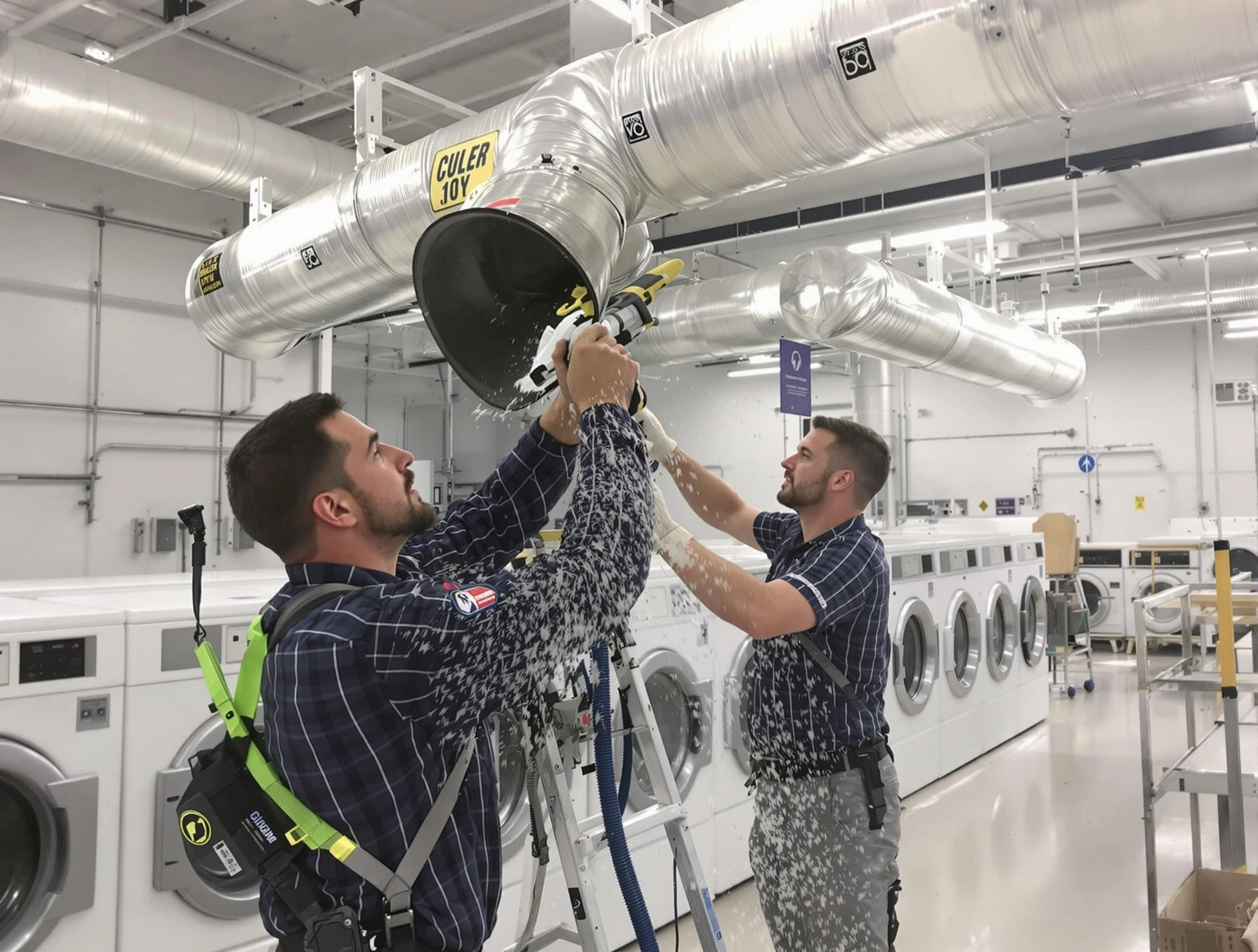 Chandler Dryer Vent Cleaning team performing large-scale commercial dryer vent cleaning in Chandler