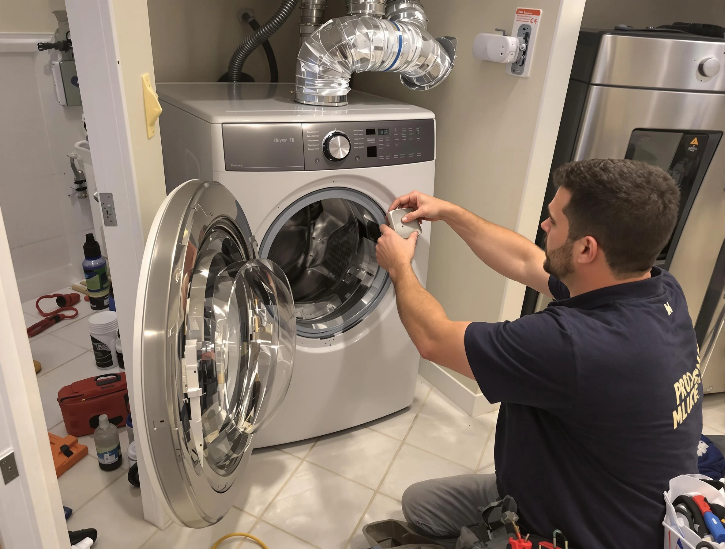 Chandler Dryer Vent Cleaning technician performing precise dryer vent hose installation in Chandler