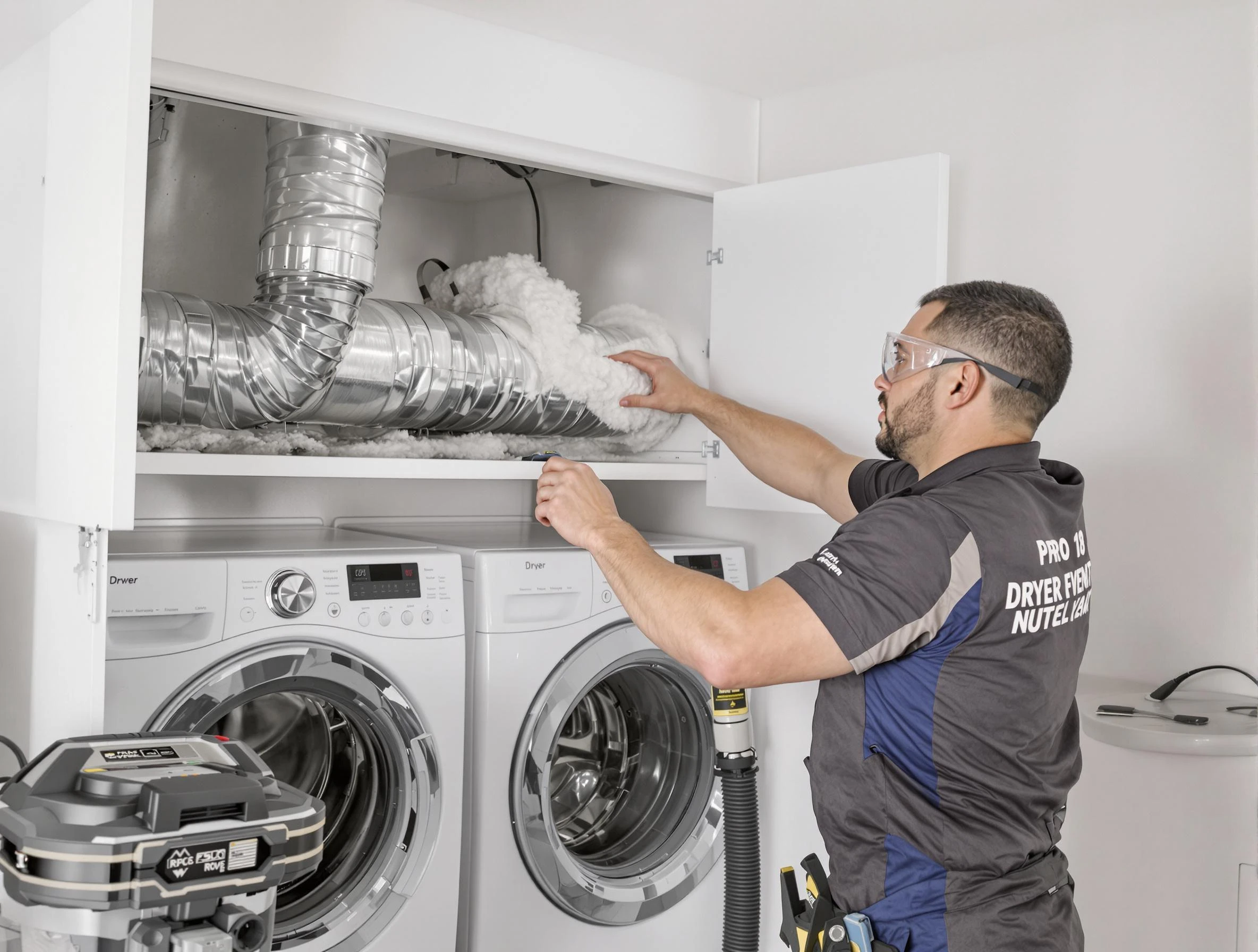 Chandler Dryer Vent Cleaning certified technician performing specialized gas dryer vent cleaning in Chandler