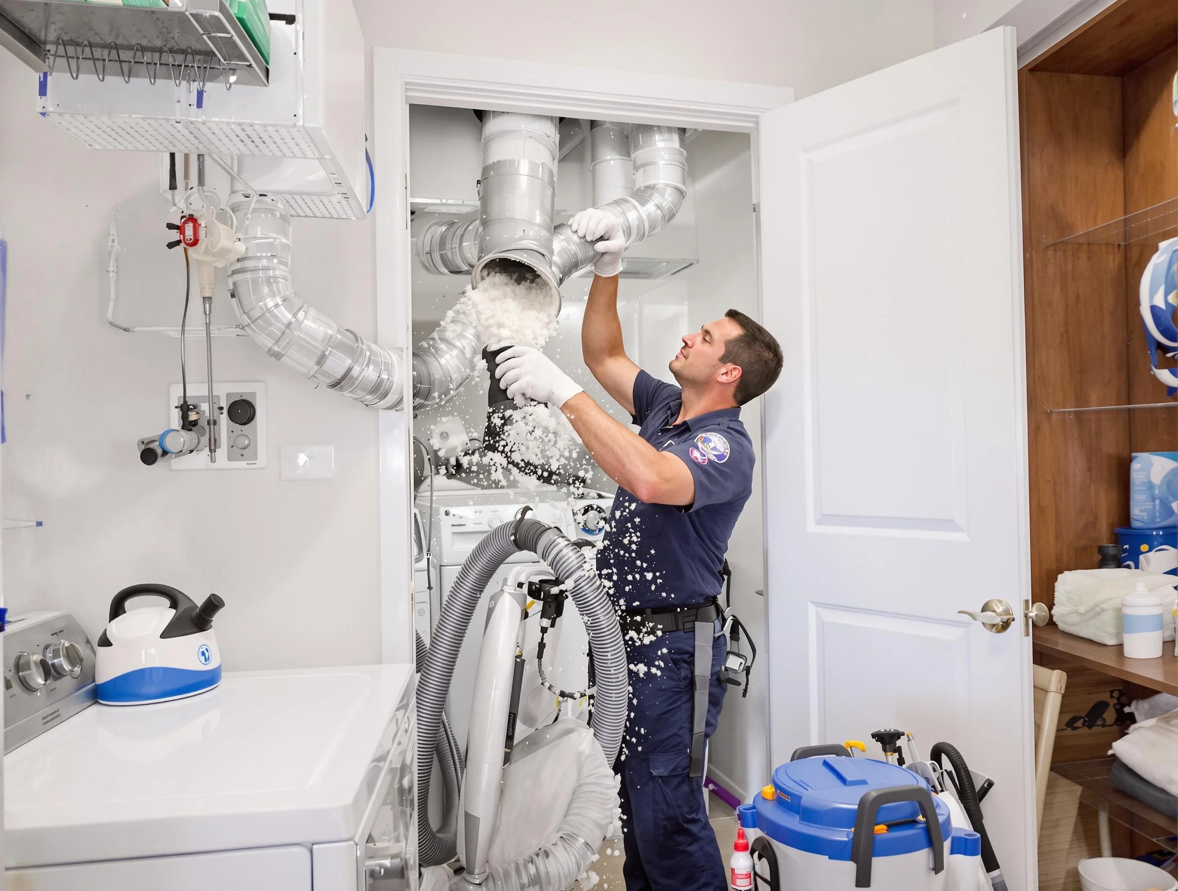 Chandler Dryer Vent Cleaning technician delivering thorough residential dryer vent cleaning service in Chandler